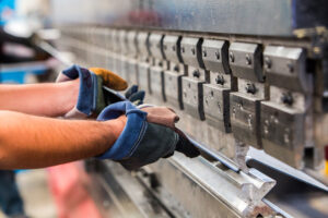 Sheet metal bending in factory